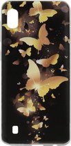 ADEL Siliconen Back Cover Softcase Hoesje Geschikt voor Samsung Galaxy A10/ M10 - Vlinder Goud