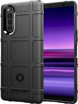 Case2go - Hoesje geschikt voor Sony Xperia 5 hoesje - Heavy Armor TPU Case - Zwart