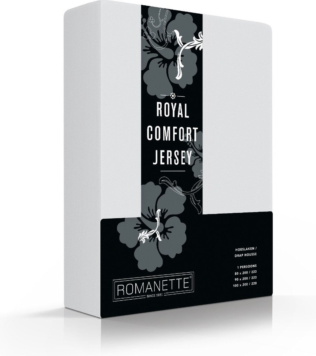 Royal Jersey Comfort Premium 95% Macokatoen / 5% Lycra Hoeslaken - Lits-jumeaux (180/190/200x200/210/220 cm) - Grijs