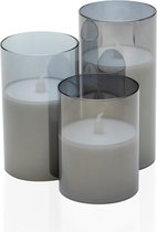 Pauleen Classy Smokey Candle - Wax LED Kaarsen in Glas - Set van 3