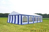 Partytent 10x6 PVC - Premium | Blauw / wit