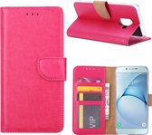Samsung Galaxy A6+ (2018) case Roze Portemonnee hoesje met opbergvakjes