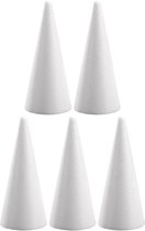 5x Hobby / DIY formes de cône en polystyrène 20 cm - Matériaux de bricolage / matériau de base