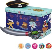 Relaxdays Toy Box - Pouf pliable - Boîte de rangement speelgoed - Espace de rangement - Couvercle pour la chasse au trésor