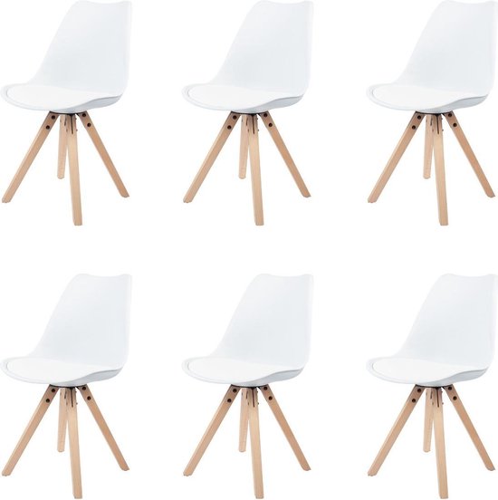 | Eetkamerstoel Set van 6 wit Stilo met zitvulling Eetkamerstoel wit Stilo met zitvulling kuipstoel | BESLIST.nl |