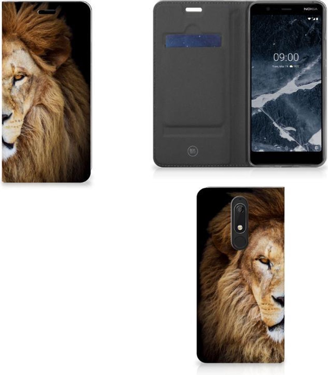 Book Case voor Nokia 5.1 (2018) Hoesje maken Leeuw