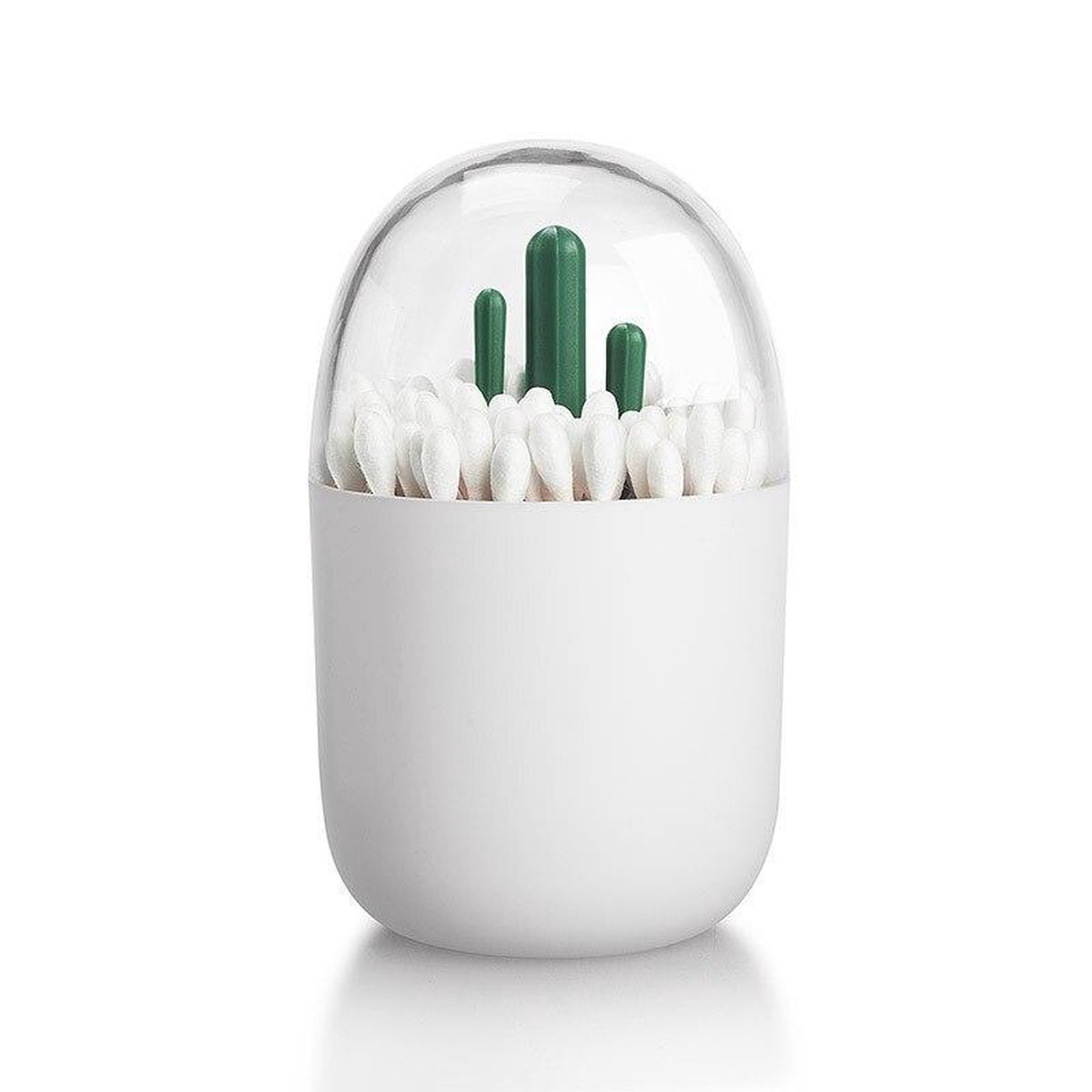 Creatieve opbergplek voor tandenstokers en wattenstaven.