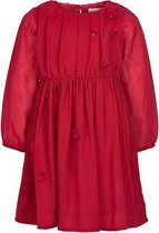 Creamie - jurk - chiffon - bloemen - rood - Maat 104