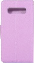 Samsung Galaxy S10 Hoesje - Mobigear - Silk Serie - Kunstlederen Bookcase - Paars - Hoesje Geschikt Voor Samsung Galaxy S10