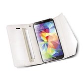 Samsung Galaxy S5 Hoesje - Celly - Wally Lady Serie - Kunstlederen Clutch - Wit - Hoesje Geschikt Voor Samsung Galaxy S5