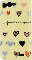 Mobilize Magnet Book Card Stand Case Huawei Ascend G7 I Love You