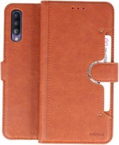 KAIYUE - Luxe Portemonnee Hoesje - Pasjeshouder Telefoonhoesje - Wallet Case - Geschikt voor Samsung Galaxy A50 Bruin
