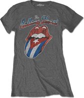 The Rolling Stones Dames Tshirt -M- Rocks Off Cuba Grijs