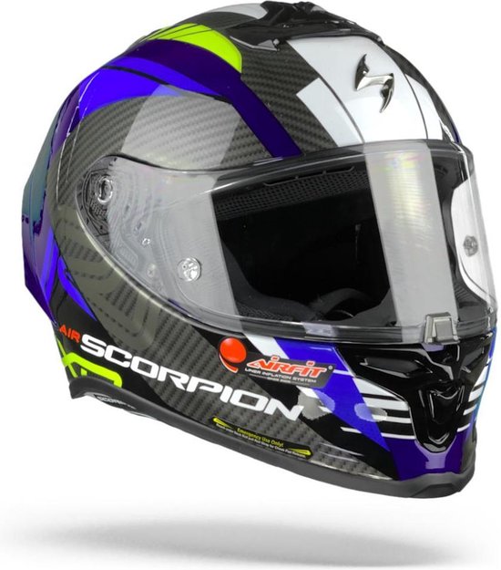 Scorpion Exo-R1 Air Halley Blue Neon Yellow Integraalhelm - Motorhelm -  Maat L | bol.com