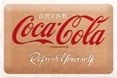 Plaque en Métal Logo Coca-Cola en Carton - 20 x 30 cm