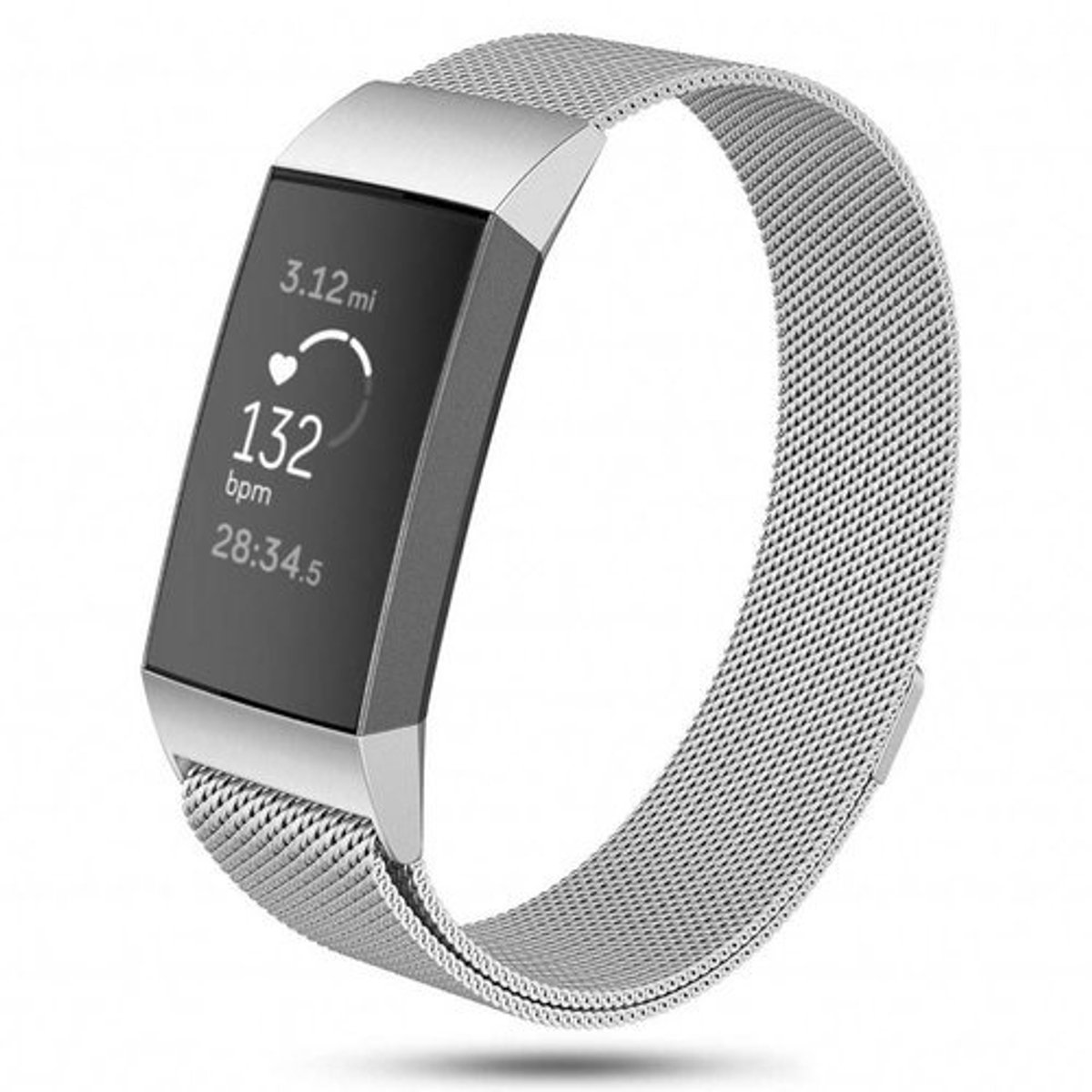 Fitbit Charge 3 Milanese band (zilver) - Afmetingen: Maat S