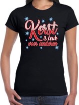 Fout kerstshirt / t-shirt zwart kerst is leuk voor anderen voor dames - kerstkleding / christmas outfit S