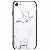 iPhone 8/7 hoesje glass - Marmer grijs | Apple iPhone 8 case | Hardcase backcover zwart