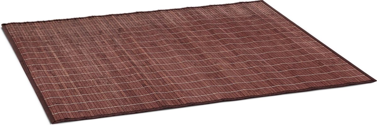 Relaxdays badmat bamboe - douchemat antislip laag - houten douchemat - versch. groottes - Bruin, 100 x 80 cm