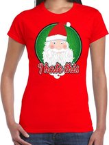 Fout Kerst shirt / t-shirt - I hate this - rood voor dames - kerstkleding / kerst outfit M