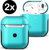 Hoesje Voor Apple AirPods 1 Case Hoes Hard Cover - Mint Groen - 2 PACK