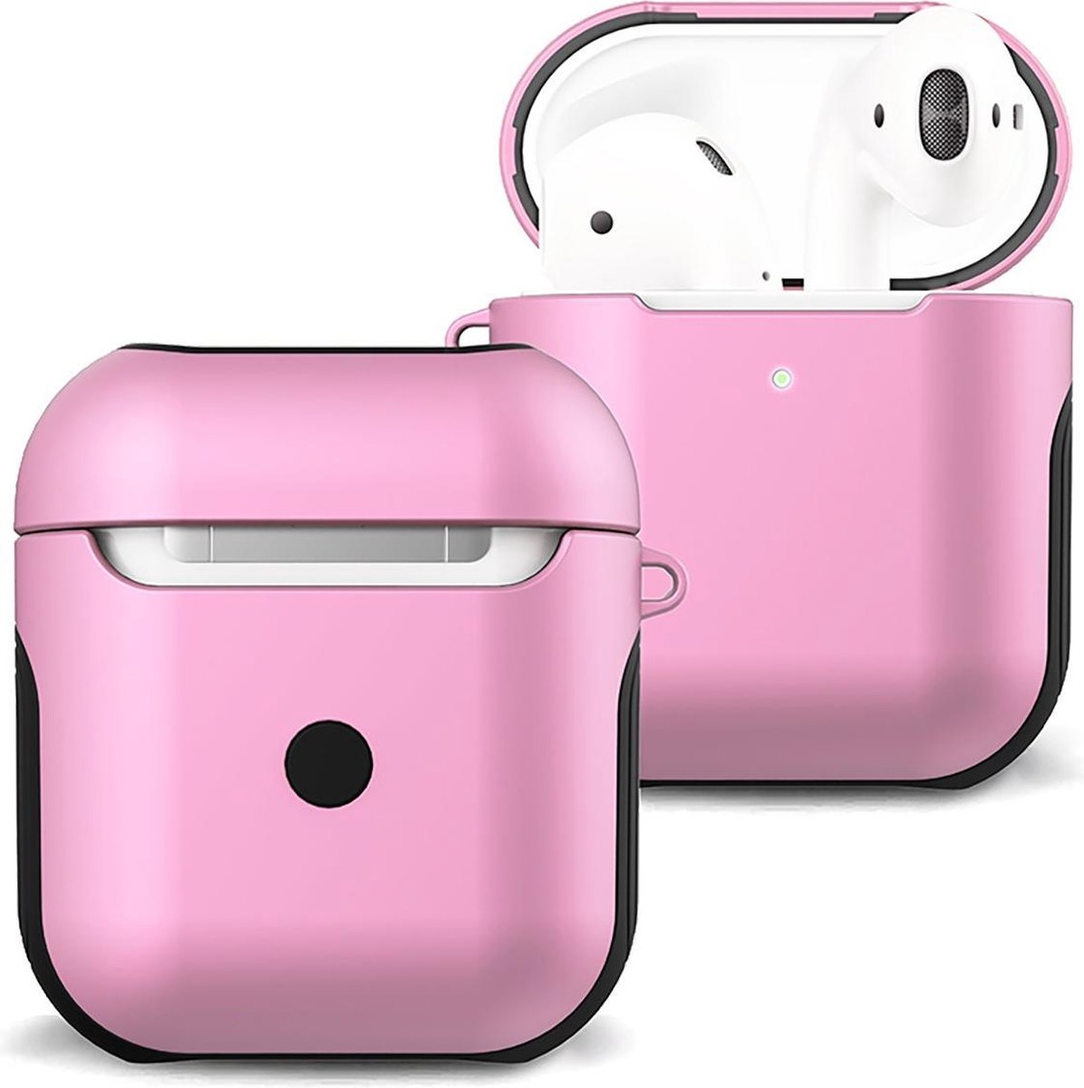 Case Geschikt voor AirPods 2 Hoesje Hoes Hard Cover - Hoesje Geschikt voor Apple Airpods 2 Case - Lichtroze