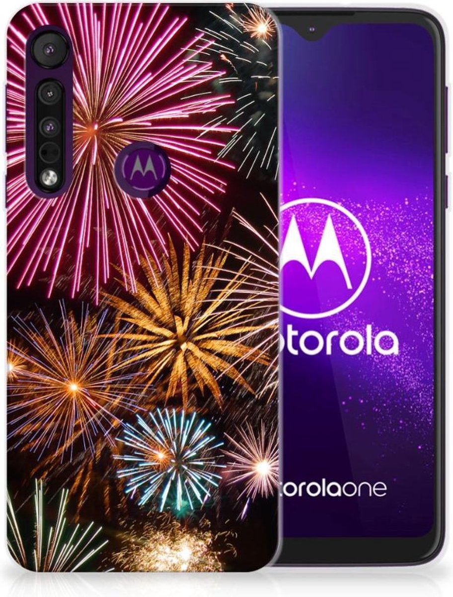 Back Cover voor Motorola One Macro Silicone Back Cover Vuurwerk