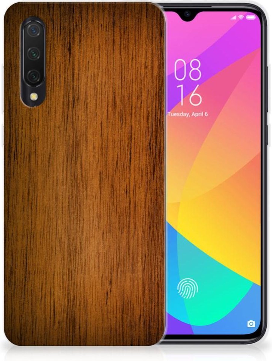 Xiaomi Mi 9 Lite Bumper Hoesje Donker Hout