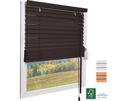 Sol Royal JH3 FSC® gecertificeerd houten jaloezie SolDecor rolgordijnen in donker bruin 80x130 cm - Milieuvriendelijk geproduceerd