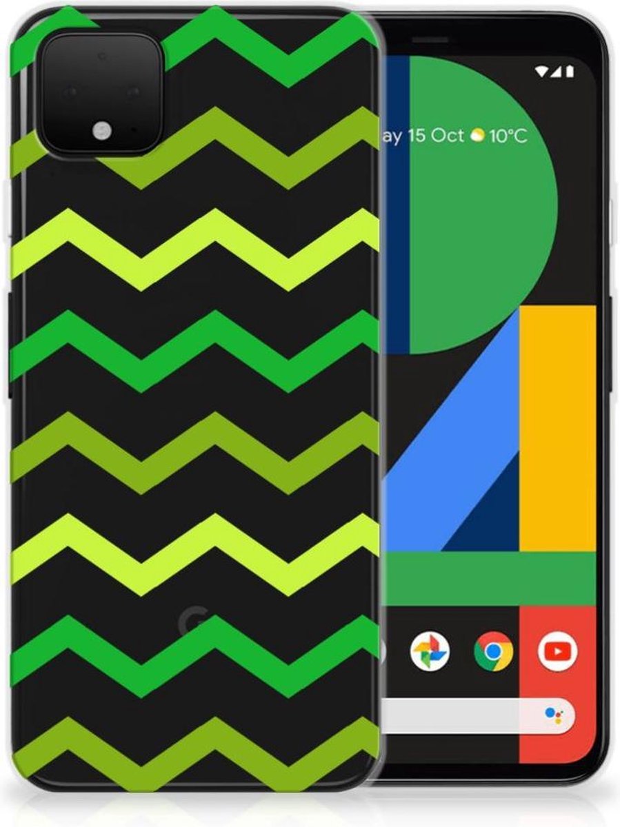 Back Cover voor Google Pixel 4 XL TPU bumper Zigzag Groen