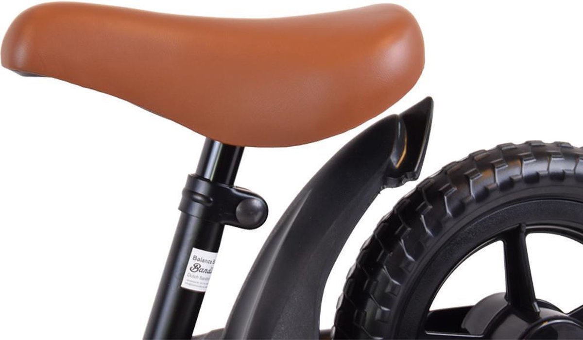Bandits & Angels Metalen Loopfiets Starter Zwart met Voetenplank vanaf 2 Jaar - Limited Edition - Zwarte Loop Fiets - Verstelbaar Zadel 29 tot 39 cm - Voor Jongens en Meisjes - Compact en Veilig - Lage Instap met Voetenplank — afbeelding 7