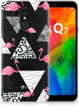 LG Q7 TPU Hoesje Flamingo Triangle