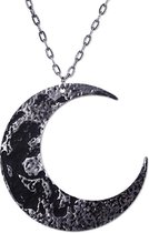 Restyle Ketting Moon textured Zilverkleurig/Zwart