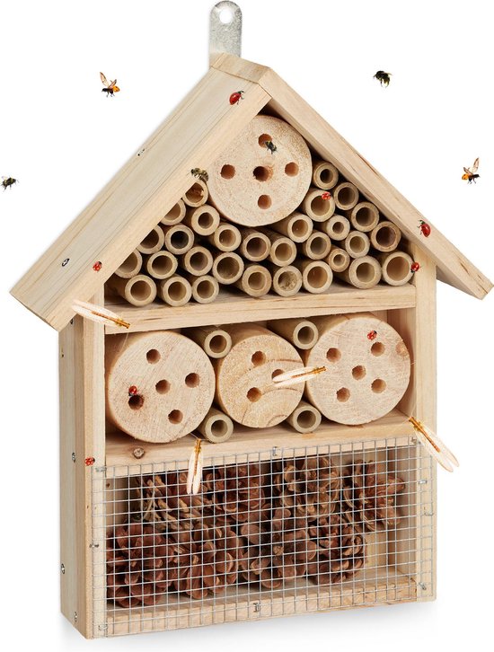 Speels Strak De lucht Relaxdays insectenhotel bouwpakket - groot - nestkast insecten - bijenhotel  - insectenhuis | bol.com