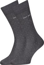 HUGO BOSS George dots (1-pack) - herensokken katoen - antraciet gestipt -  Maat: 39-40