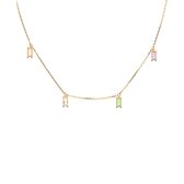 P D Paola 925 Sterling Zilveren Goudkleurige Aisha Elija Ketting  (Lengte: 40.00-50.00 cm) - goud