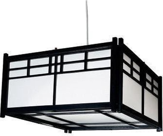 Fine Asianliving Japanse Plafondlamp Rijstpapier Shoji Hout Ishikawa Zwart  | bol.com