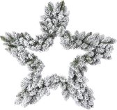 Kunst Kerstbomen - Snowy Star Wreath Green/white Dia80cm