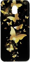 ADEL Siliconen Back Cover Softcase Hoesje Geschikt voor Samsung Galaxy J3 (2017) - Vlinder Goud