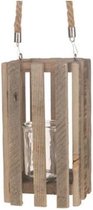 Lantaarns - Historic Wood Lantern 18x18x30cm With Glass Natural