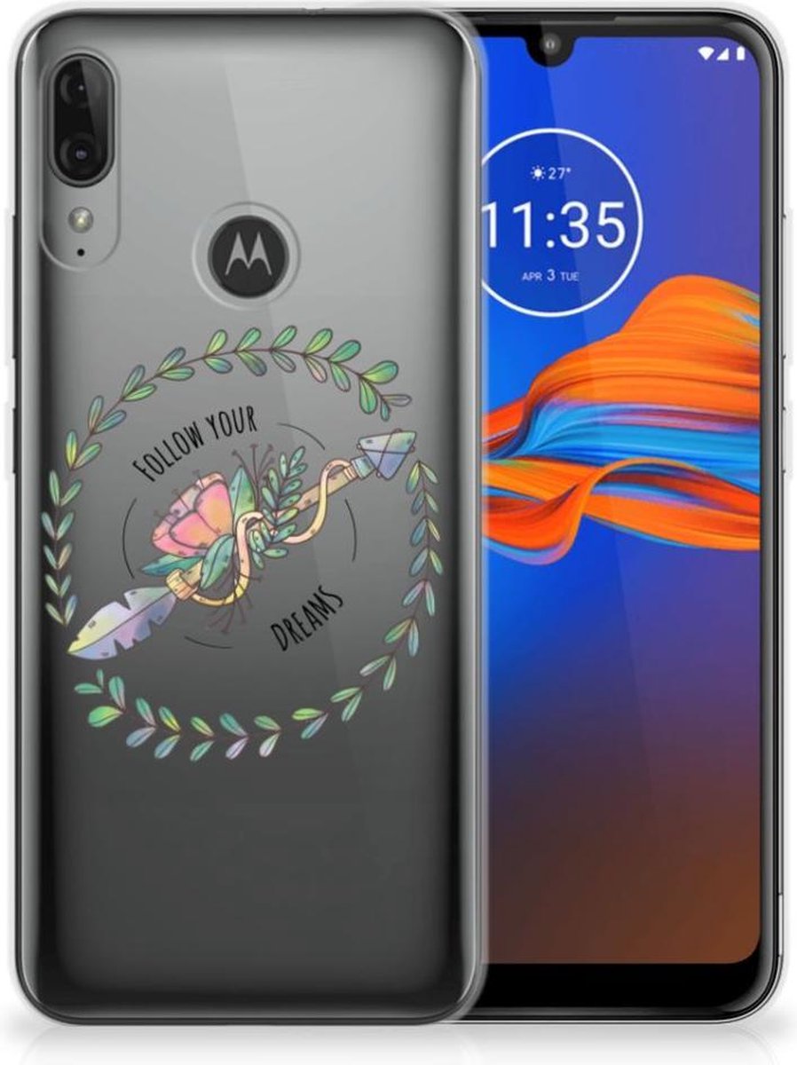 Motorola Moto E6 Plus Telefoonhoesje met Naam Boho Dreams