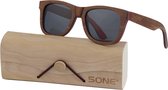 5one® Skateboard Brown - houten zonnebril Grijze lens
