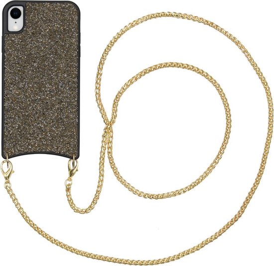 iMoshion Sparkle Backcover met ketting iPhone Xr hoesje - Goud | bol.com