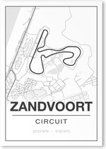 Poster/plattegrond ZANDVOORT CIRCUIT - 30x40cm