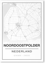 Poster/plattegrond NOORDOOSTPOLDER - A4