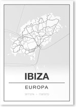 Poster/plattegrond IBIZA - 30x40cm