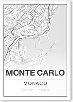 Poster/plattegrond MONTECARLO - 30x40cm