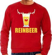 Grote maten foute kersttrui / sweater gewei met bierglas - Reinbeer - rood voor heren - Kersttruien / Kerst outfit 3XL (58)