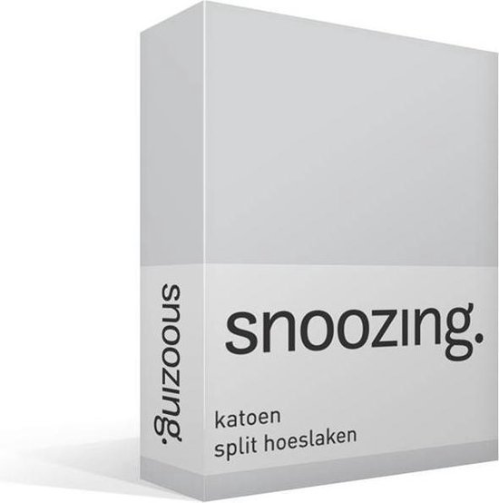 Snoozing - Katoen - Split-hoeslaken - Tweepersoons - 140x200 cm - Grijs