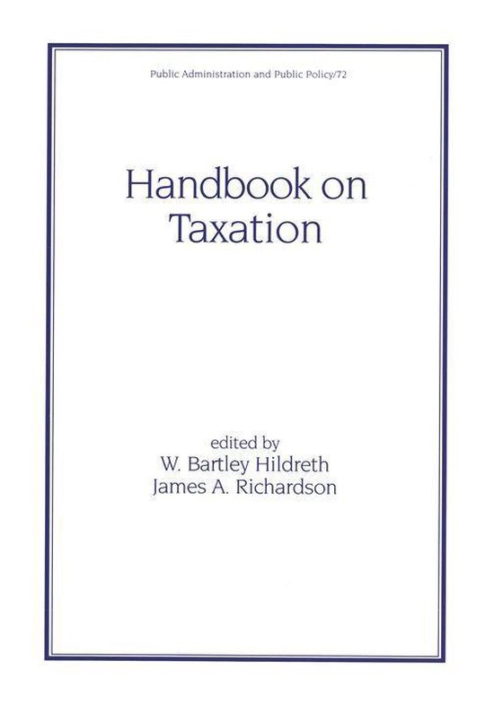 Public Administration and Public Policy - Handbook on Taxati ... - cover